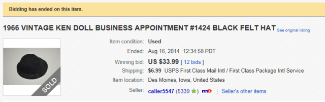 8 #1424 business appt hat sold